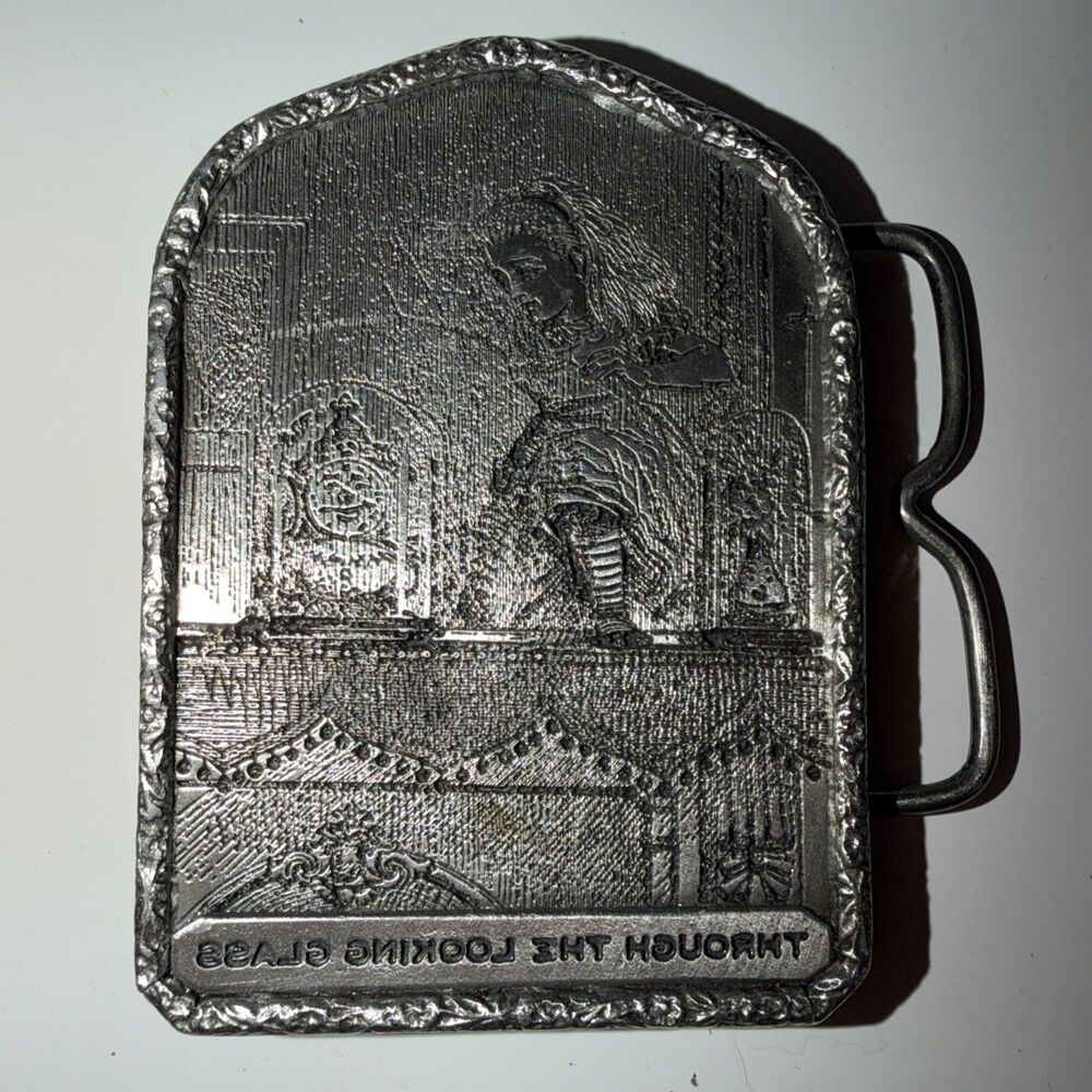 VTG Bergamot Brass Belt Buckle Through the Looking Glass Alice in Wonderland ‘74